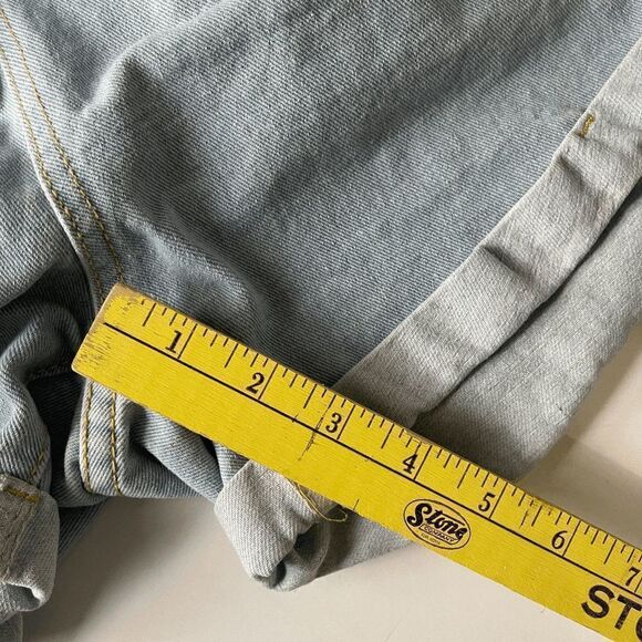 SHEIN Women's Distressed Rolled Bottom Hem Light Denim Paperbag Shorts Size 2XL - Picture 7 of 9